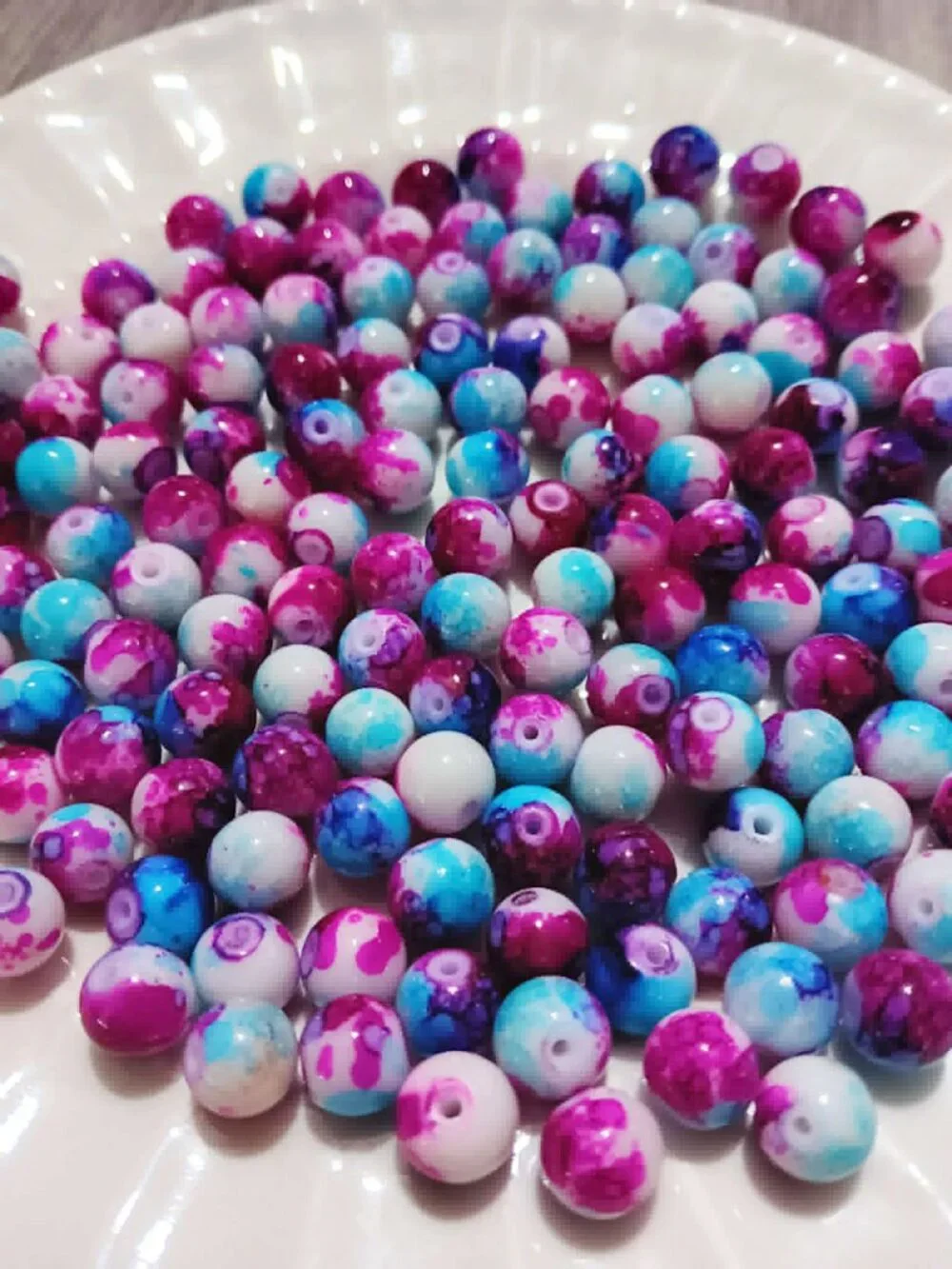 8mm Marble Glass beads